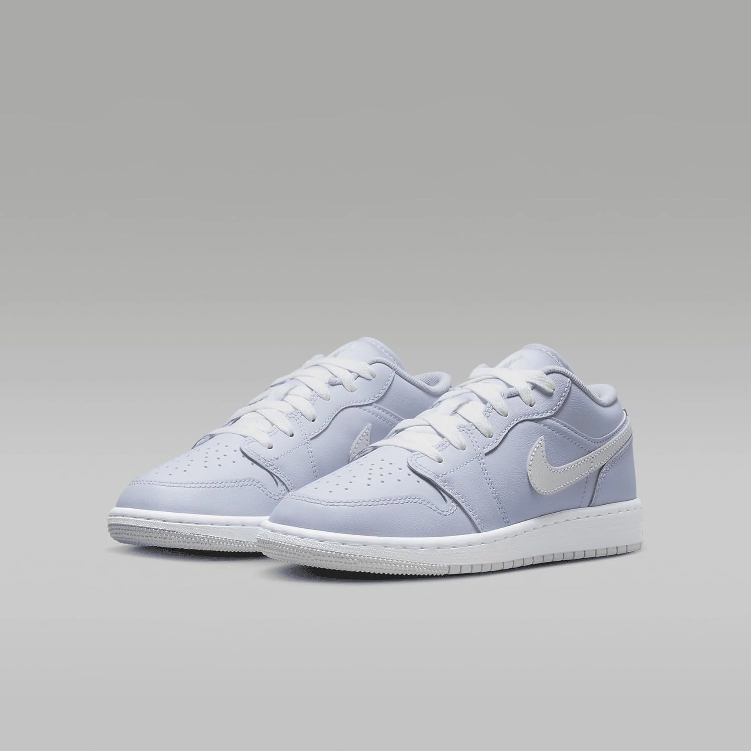 Jordan Air 1 Low Big Kids' Shoes (FV8486-400, Cobalt Bliss/Neutral Grey/White)