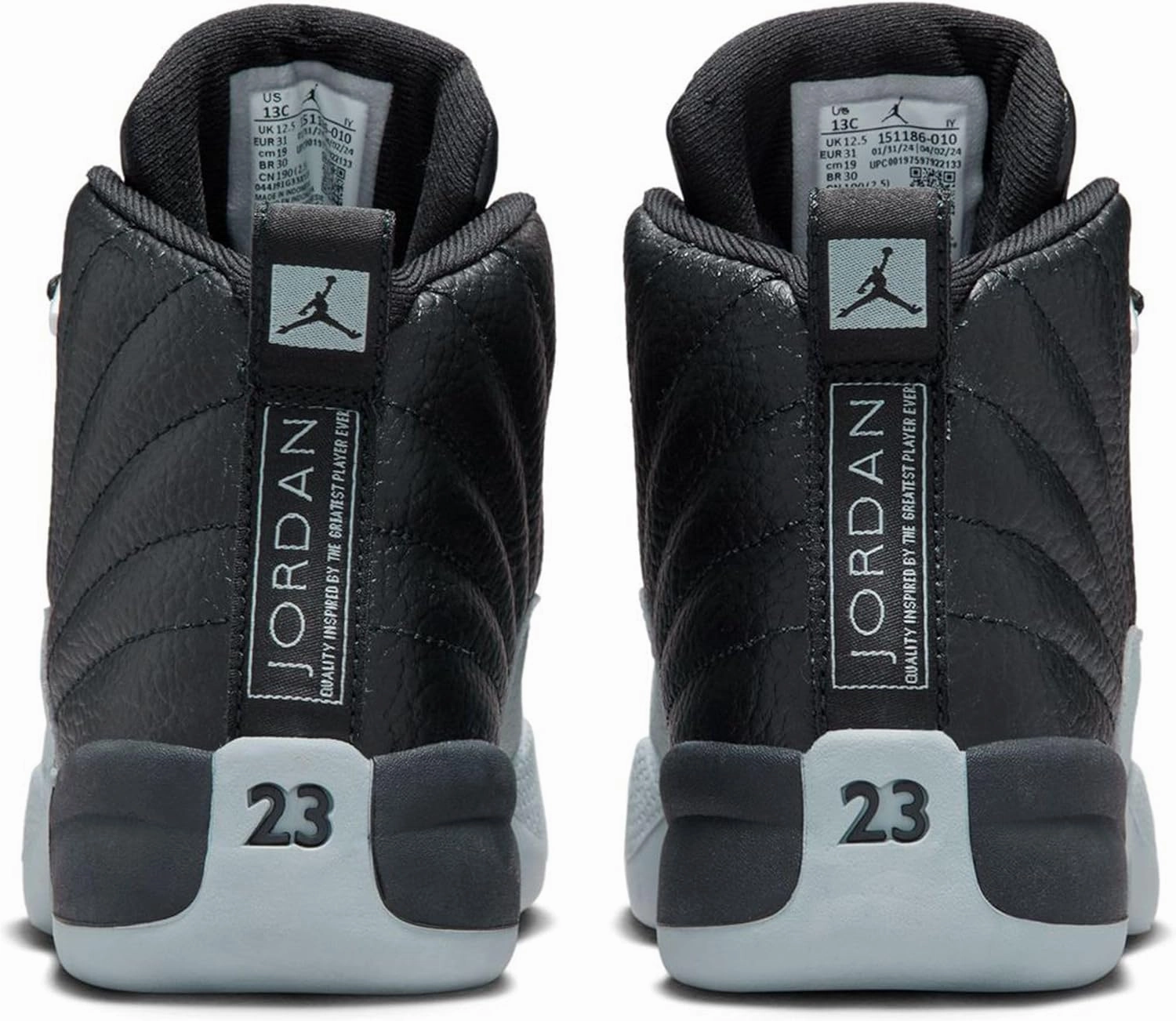 Jordan Little Kid's 12 Retro Baron Black/Wolf Grey-White (151186 010)