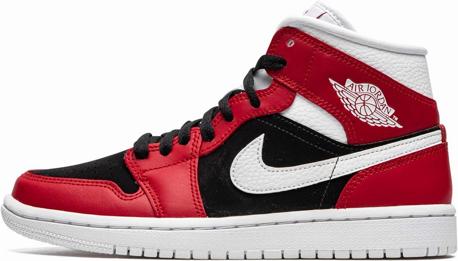 Jordan Nike Women's Air 1 Mid Sneakers, Gym Red/White-black, 7.5