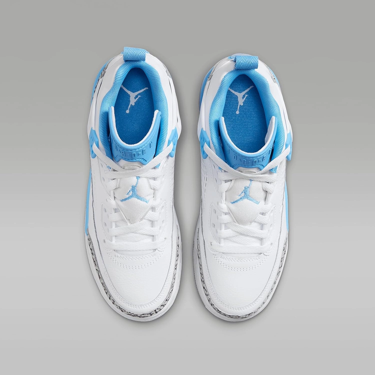 Jordan Spizike Low Big Kids' Shoes (FQ3950-141, White/Wolf Grey/Anthracite/University Blue)