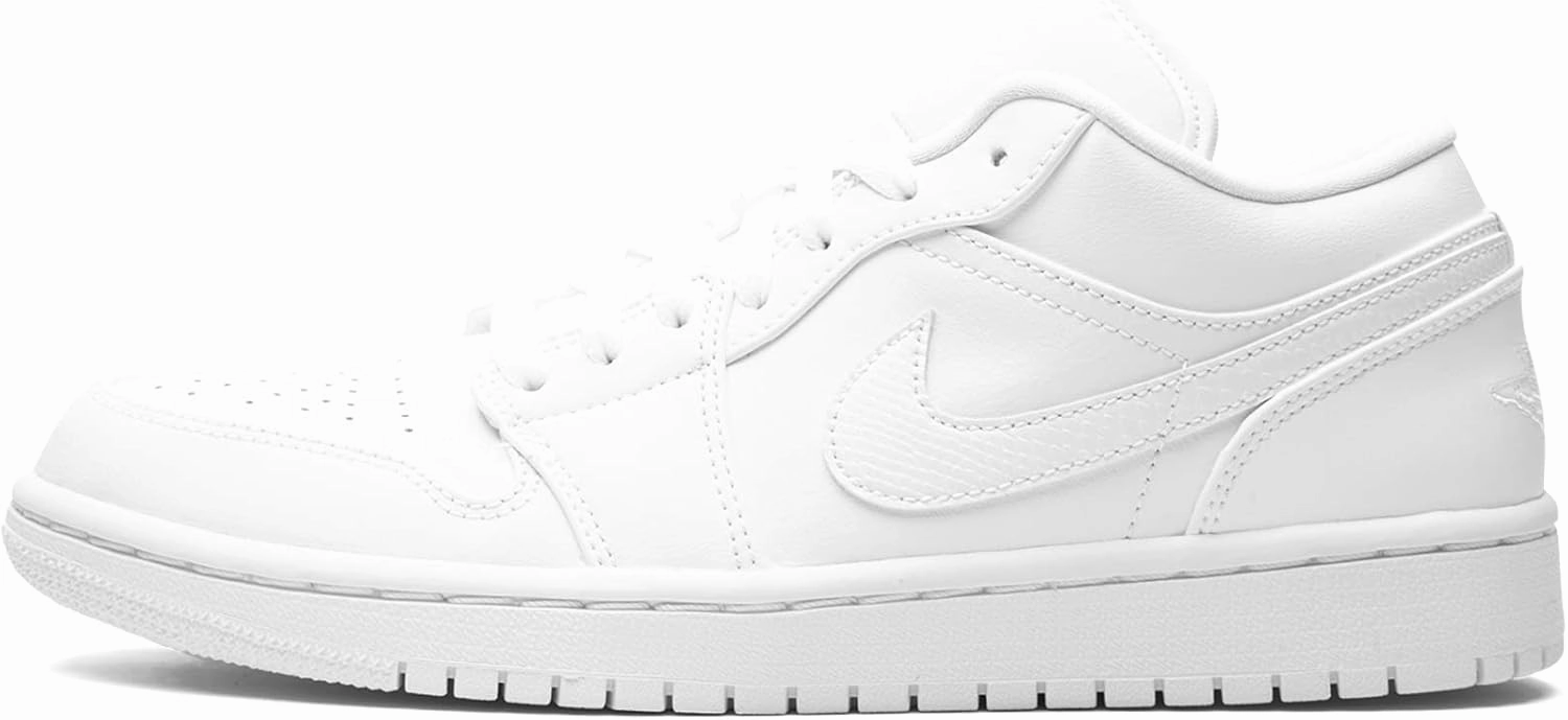 Jordan Womens Air Jordan 1 Low Leather Synthetic White Trainers 7.5 US