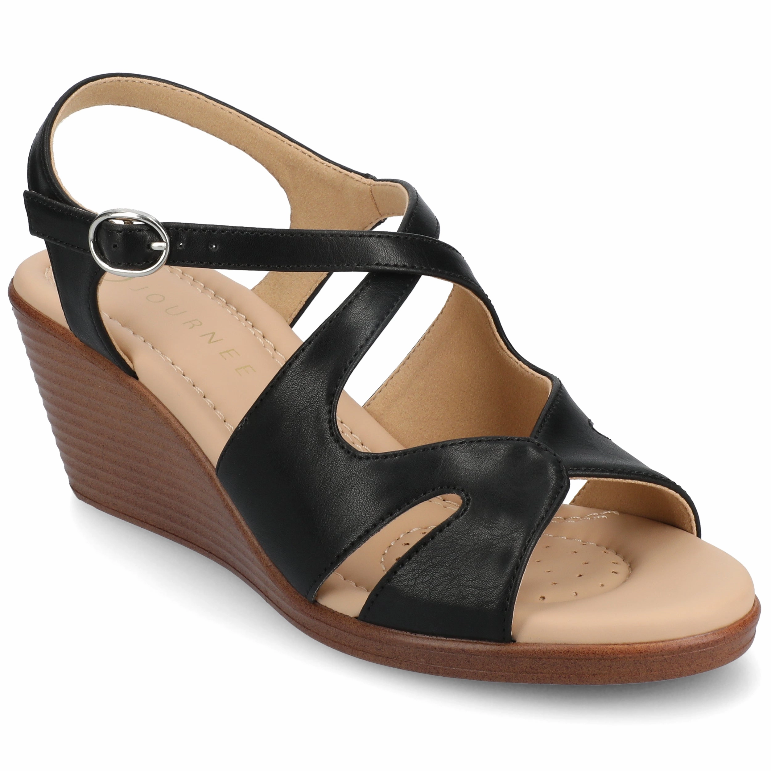 Journee Women's KedzieII Medium and Wide Width Wedge Sandals
