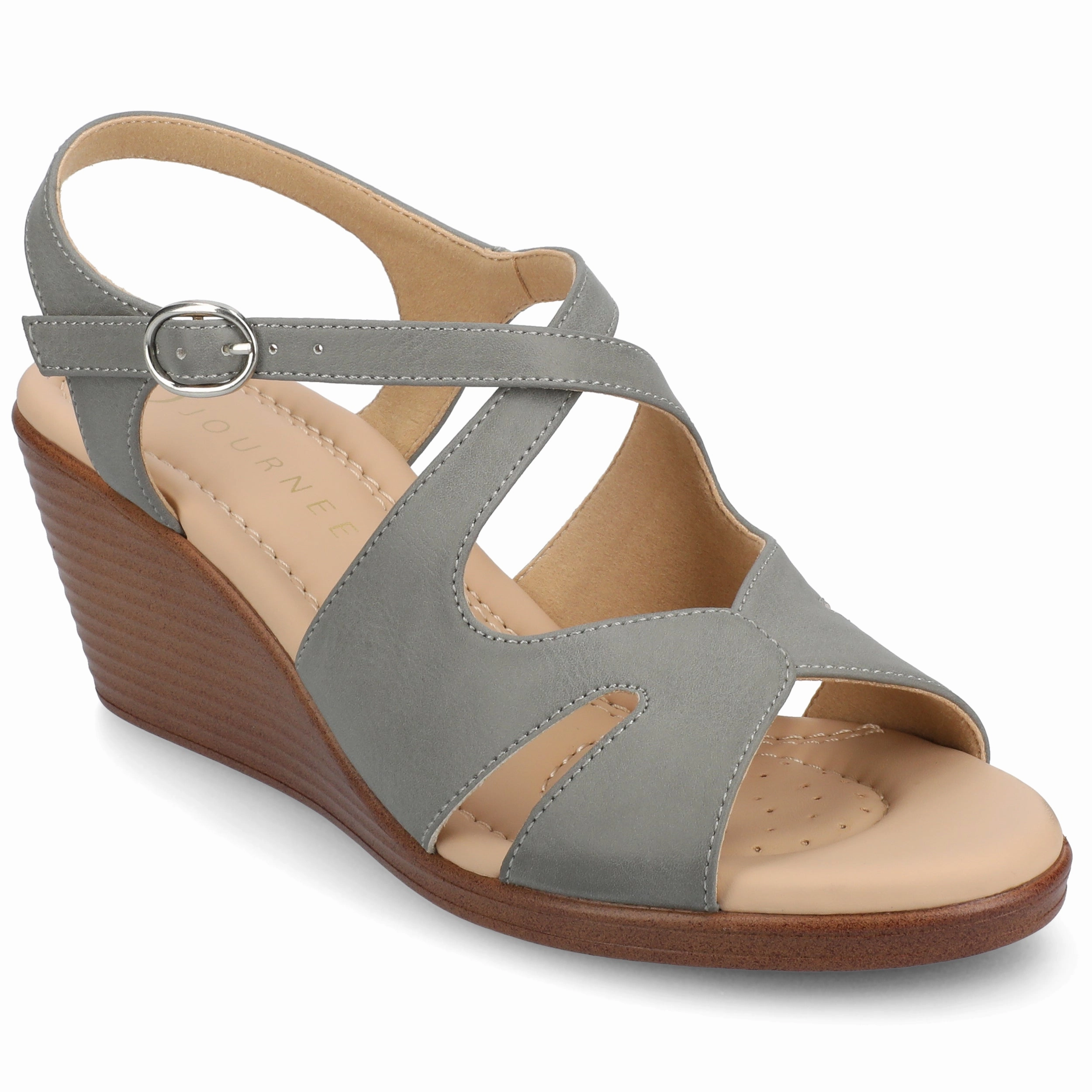 Journee Women's KedzieII Medium and Wide Width Wedge Sandals