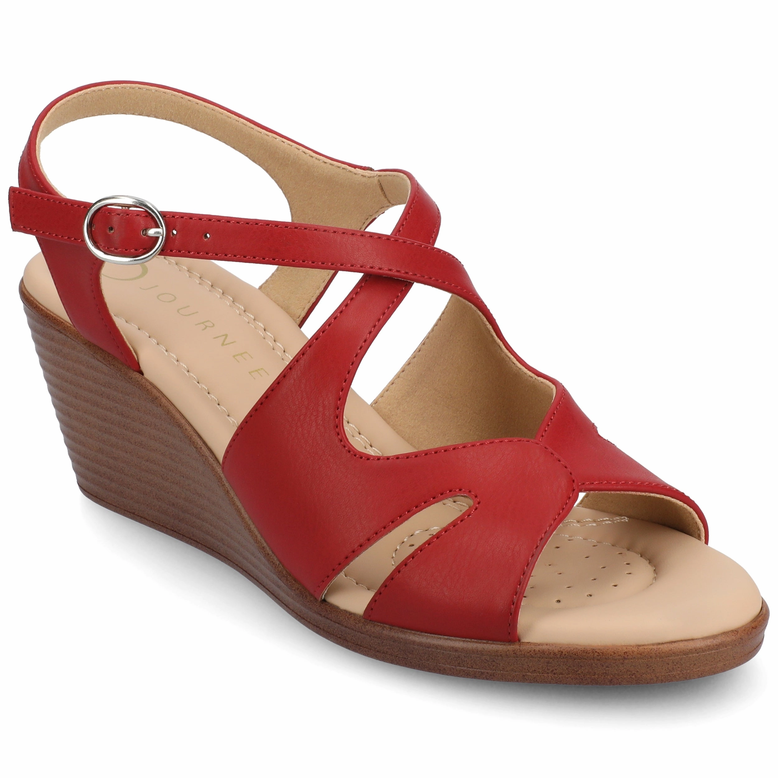 Journee Women's KedzieII Medium and Wide Width Wedge Sandals