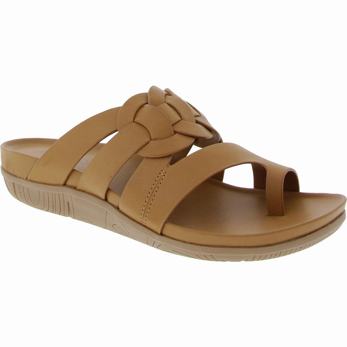 Julianne Womens Strappy Manmade Slide Sandals