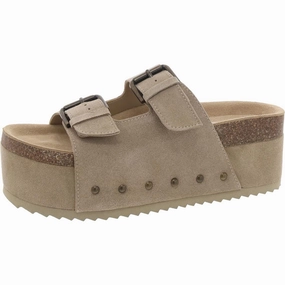 Kali Womens Suede Platform Slide Sandals