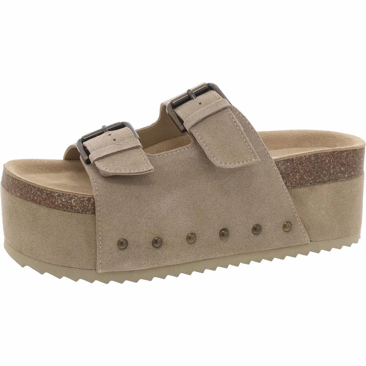 Kali Womens Suede Platform Slide Sandals