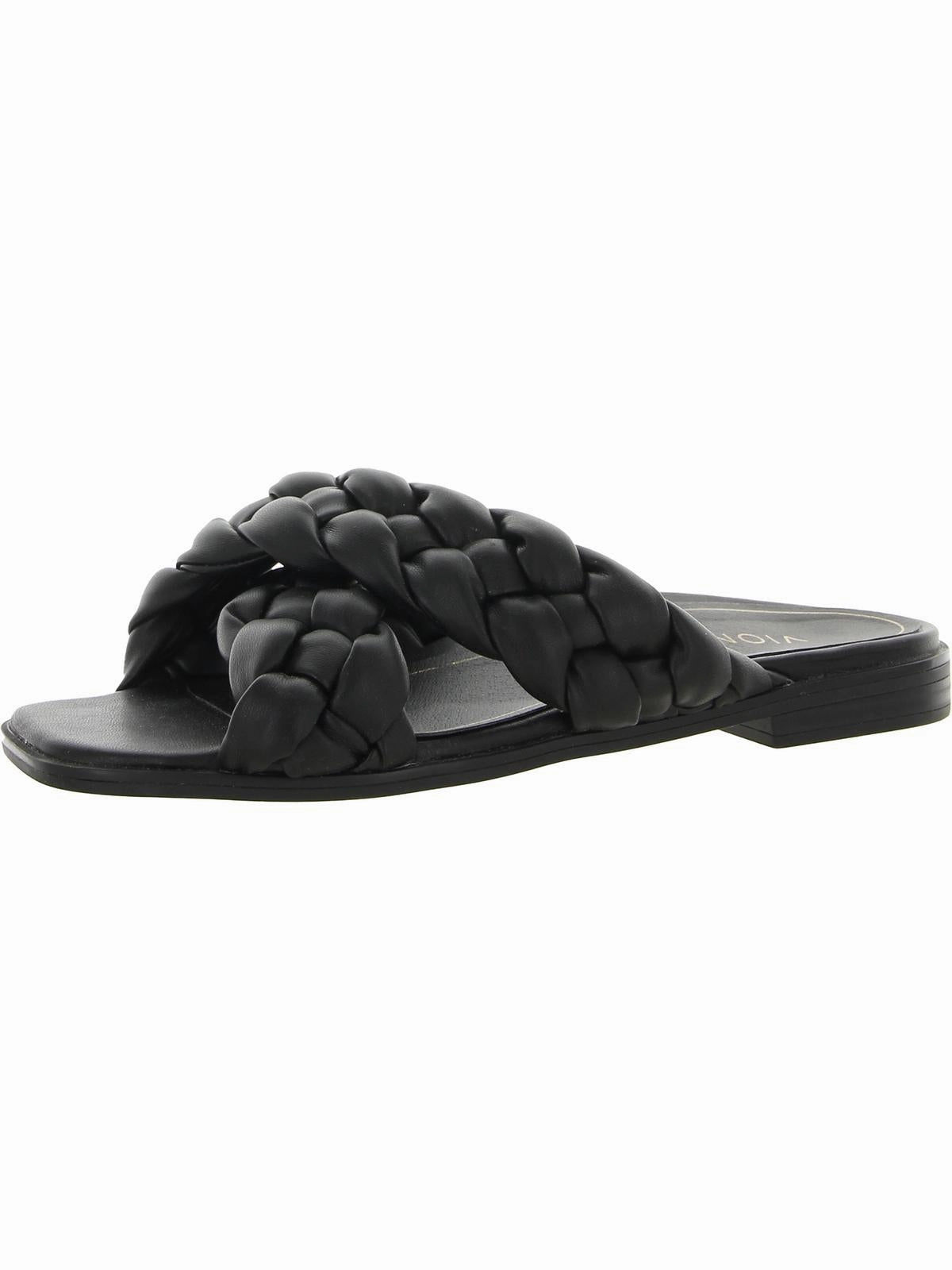 Kalina Womens Faux Leather Slip On Slide Sandals