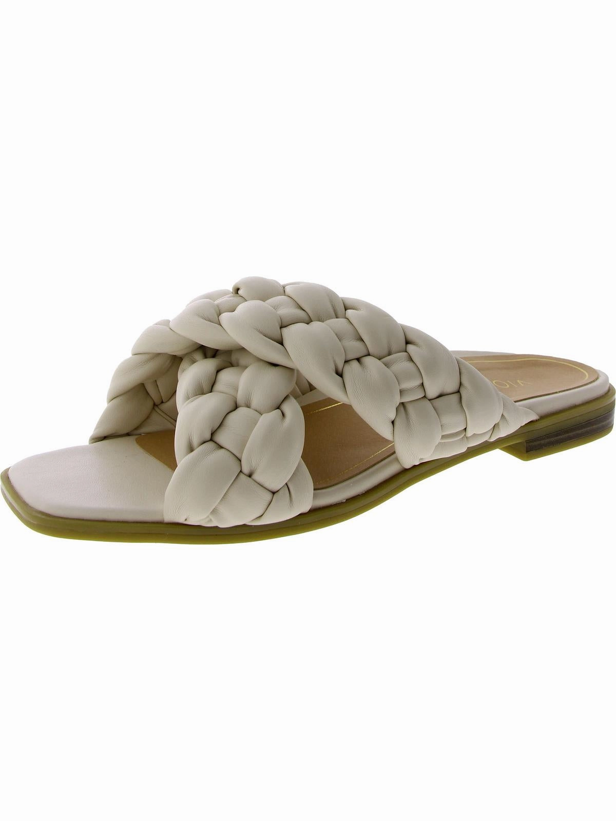 Kalina Womens Faux Leather Slip On Slide Sandals