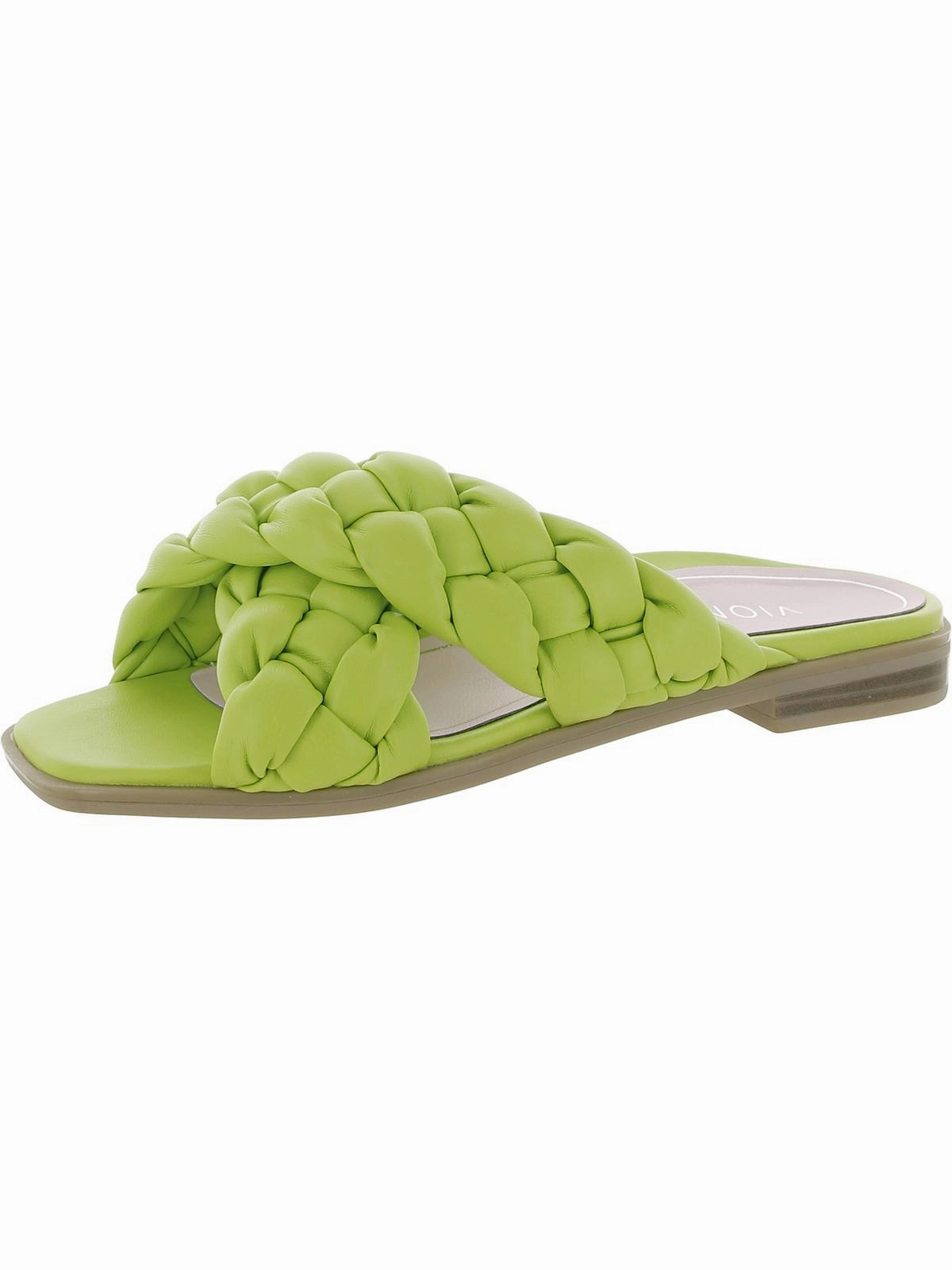 Kalina Womens Faux Leather Slip On Slide Sandals