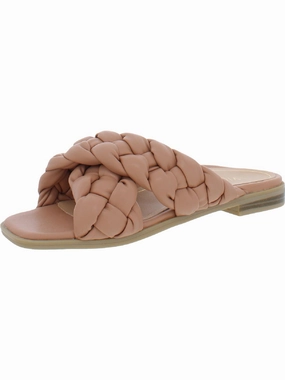Kalina Womens Faux Leather Slip On Slide Sandals