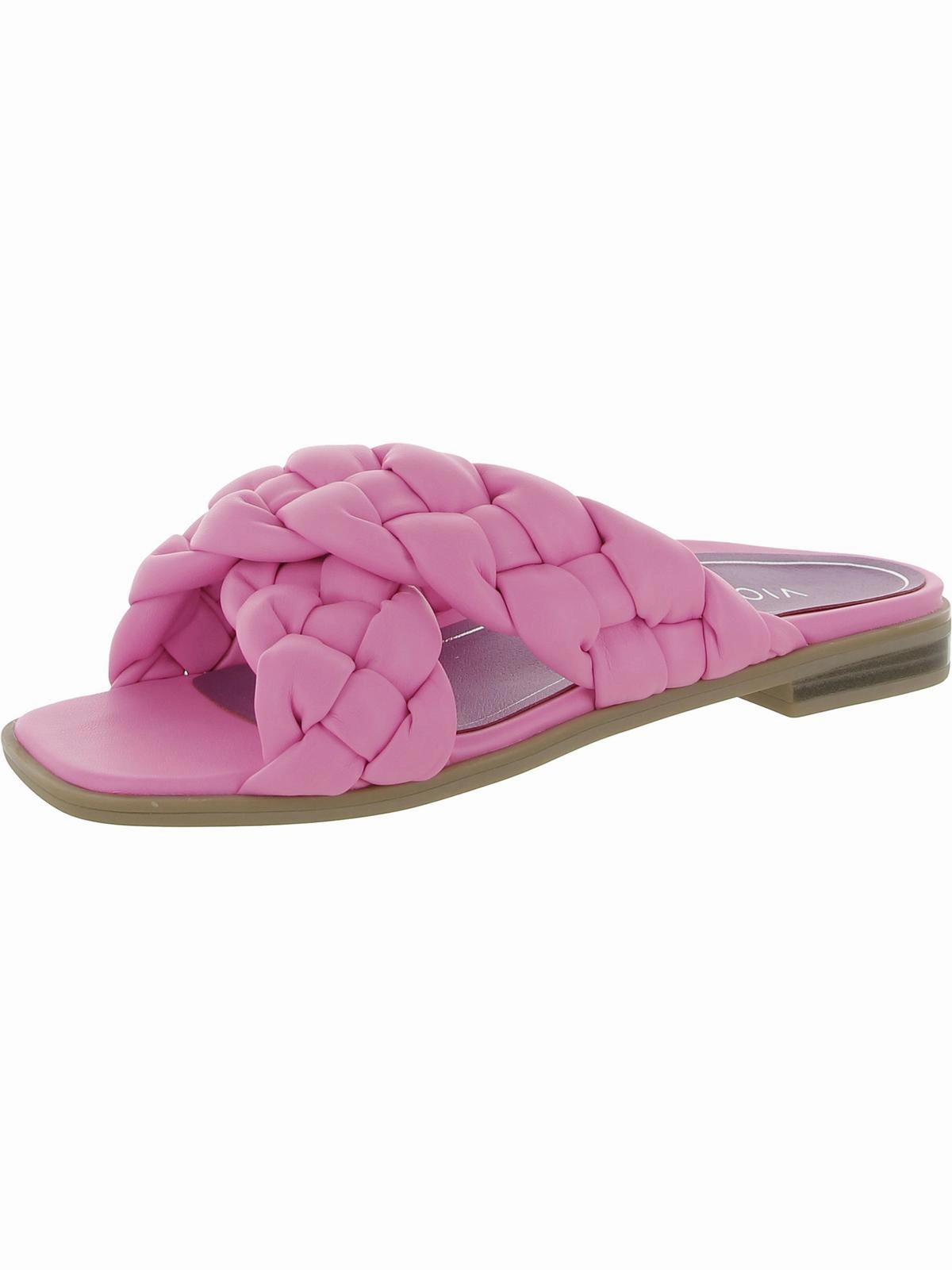 Kalina Womens Faux Leather Slip On Slide Sandals