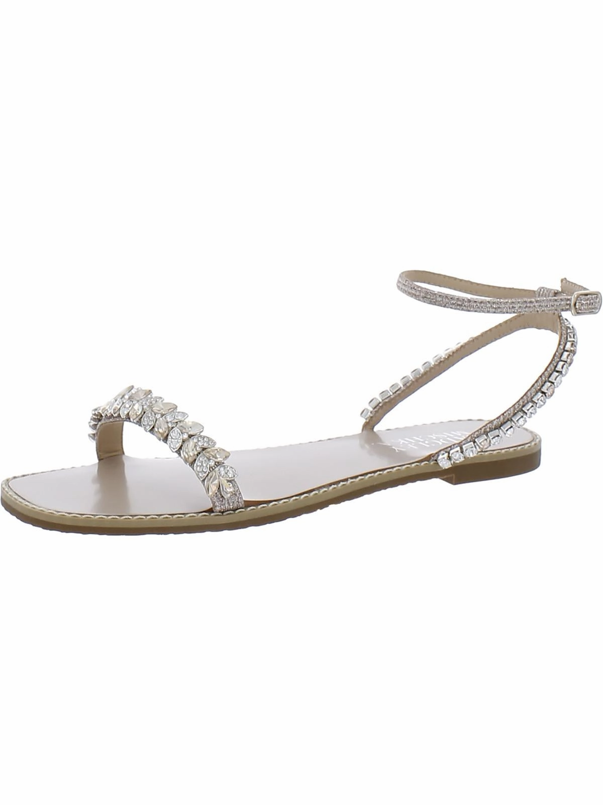 Kensy Womens Removable Strap Flat Slingback Sandals