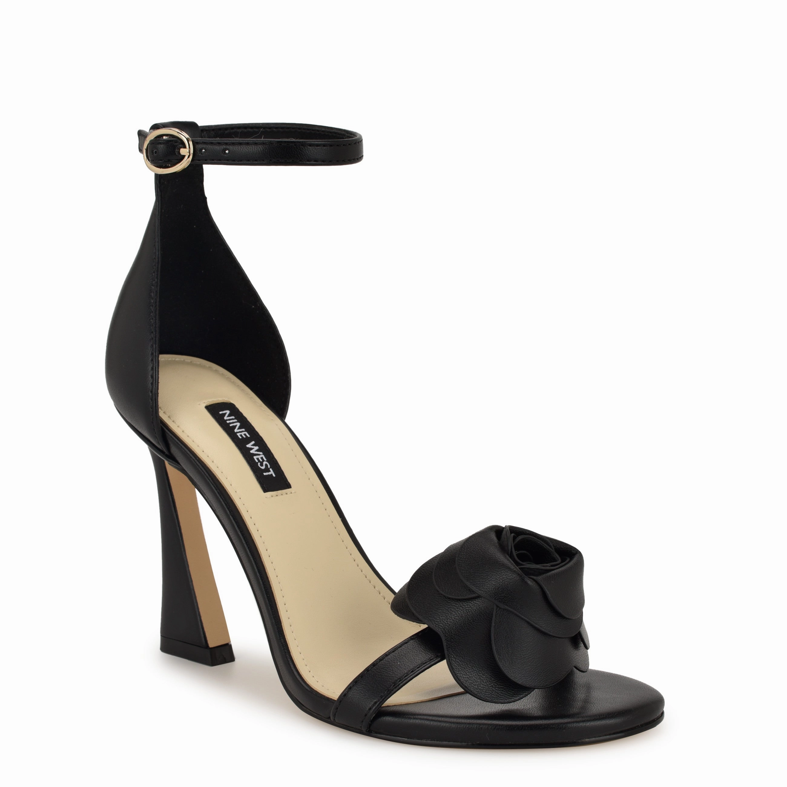 Kharm Rosette Ankle Strap Sandals