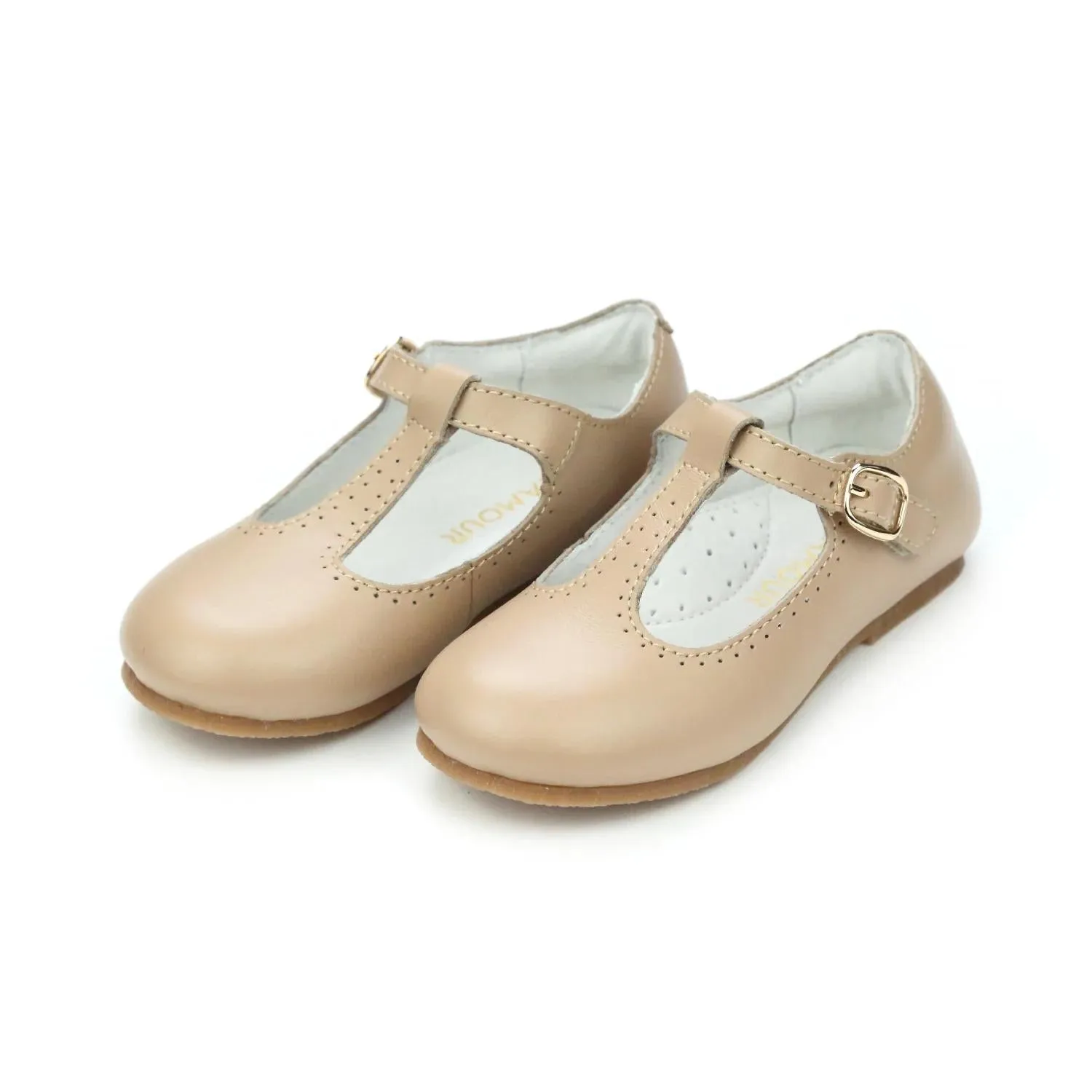 Kid's Eleanor Flat Shoes In Latte