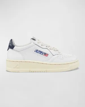 Kid's Medalist Low-Top Bicolor Leather Sneakers, Toddlers/Kids