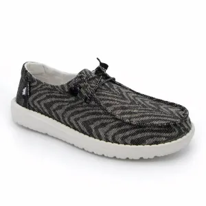 Kid's Wendy Shoes In Woven Zebra Black Stripe