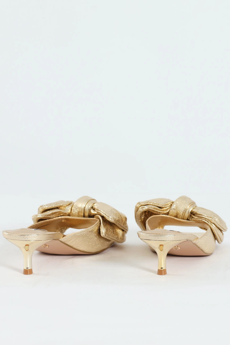 Kit Slip On Bow Mule Kitten Heel - Gold