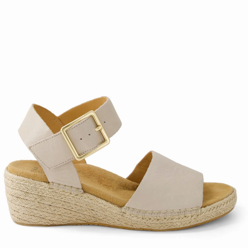 KRAIG XW - ALMOND LEATHER WEDGE SANDALS