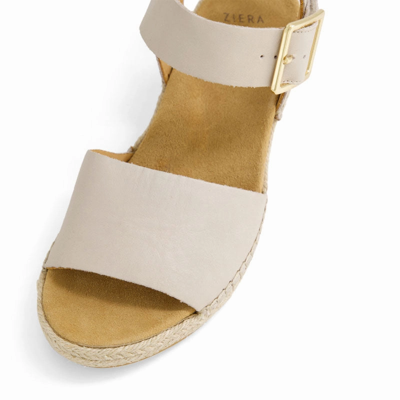 KRAIG XW - ALMOND LEATHER WEDGE SANDALS