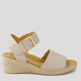 KRAIG XW - ALMOND LEATHER WEDGE SANDALS