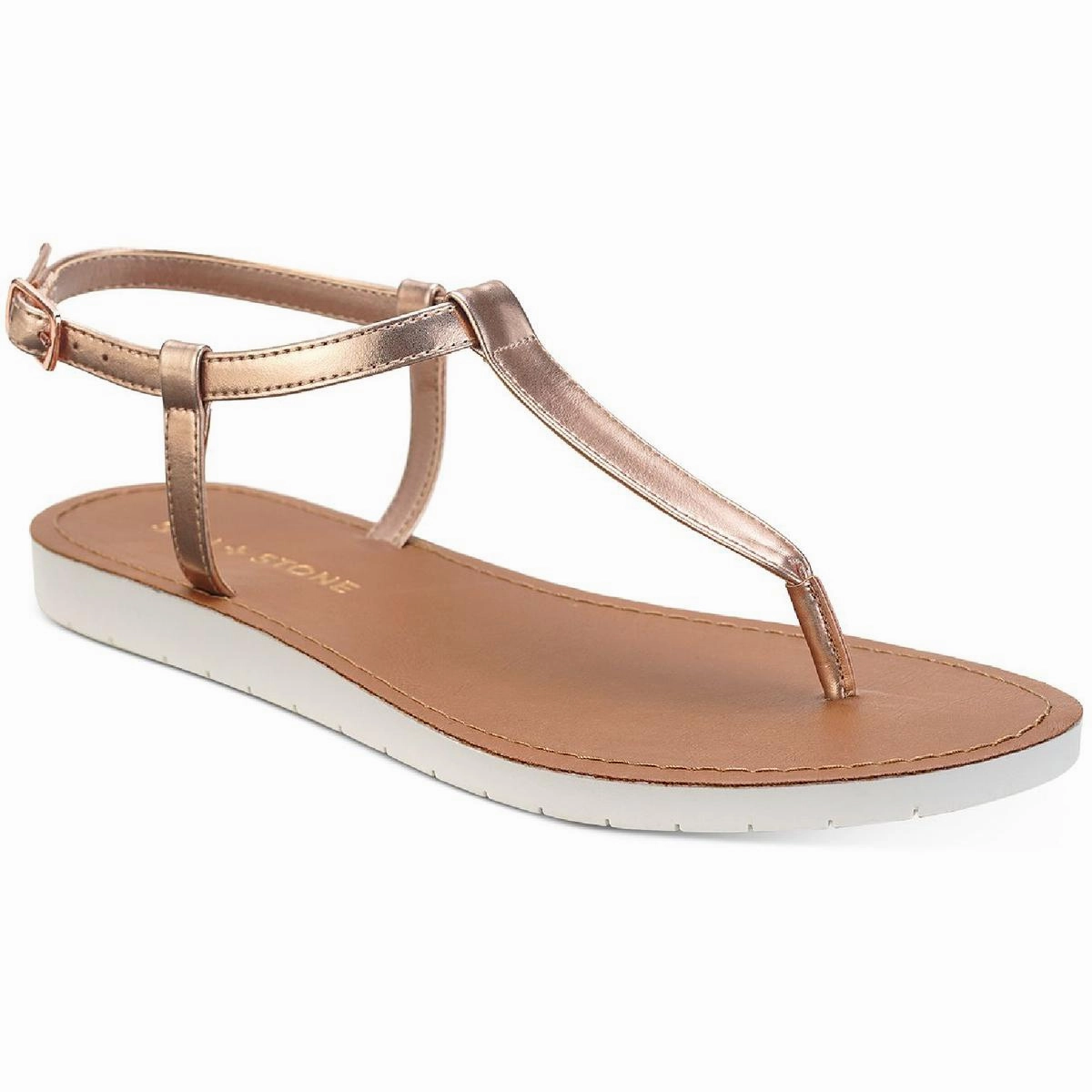 Kristi Womens Faux Leather Slingback Flat Sandals