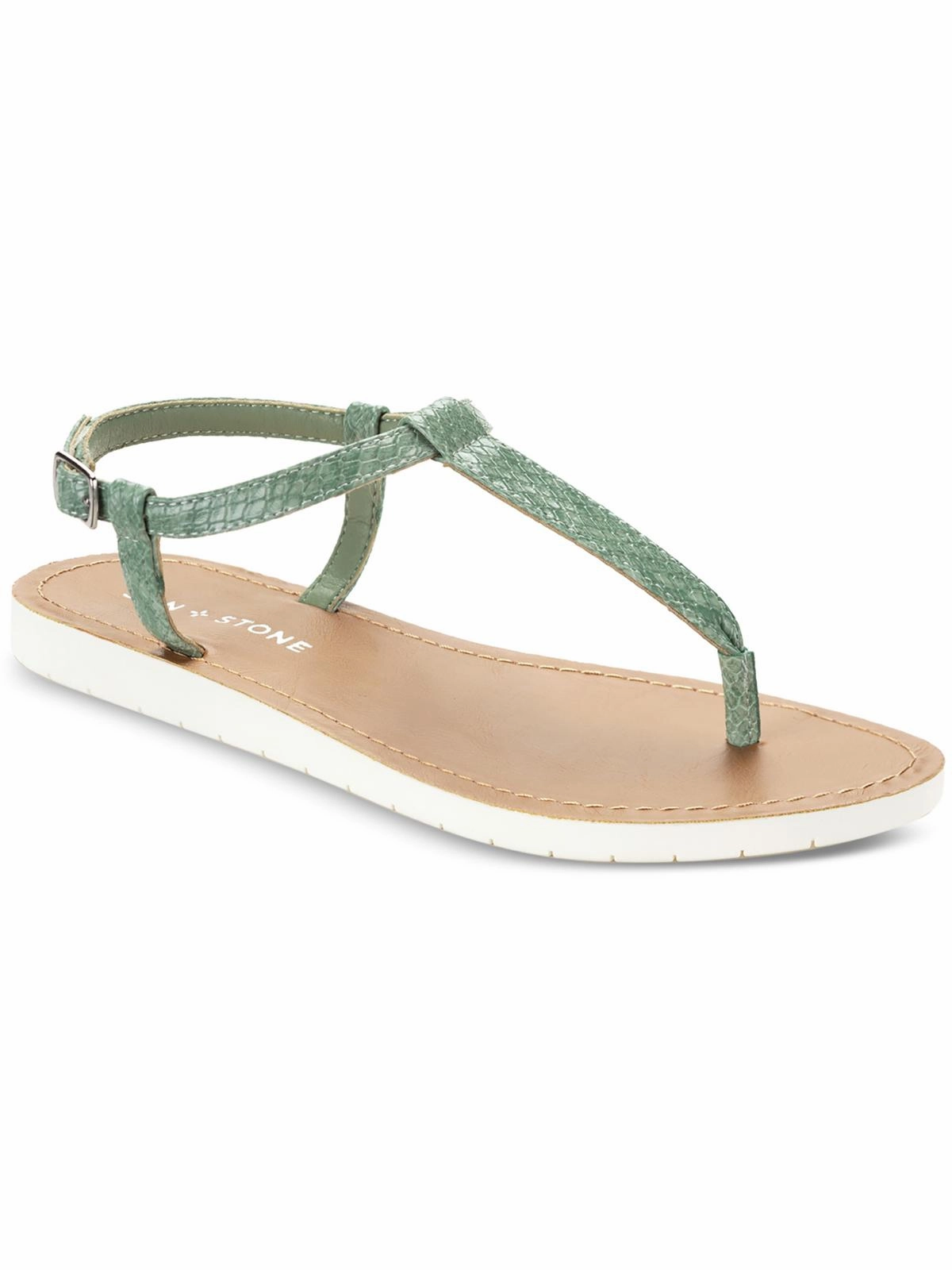 Kristi Womens Faux Leather Slingback Flat Sandals