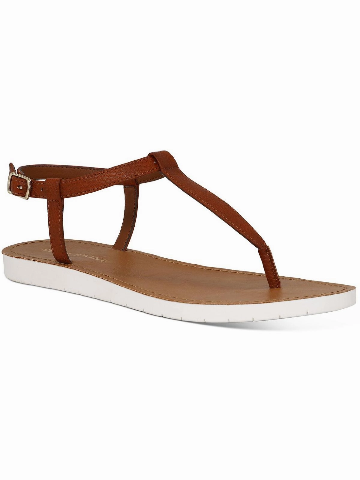 Kristi Womens Faux Leather Slingback Flat Sandals