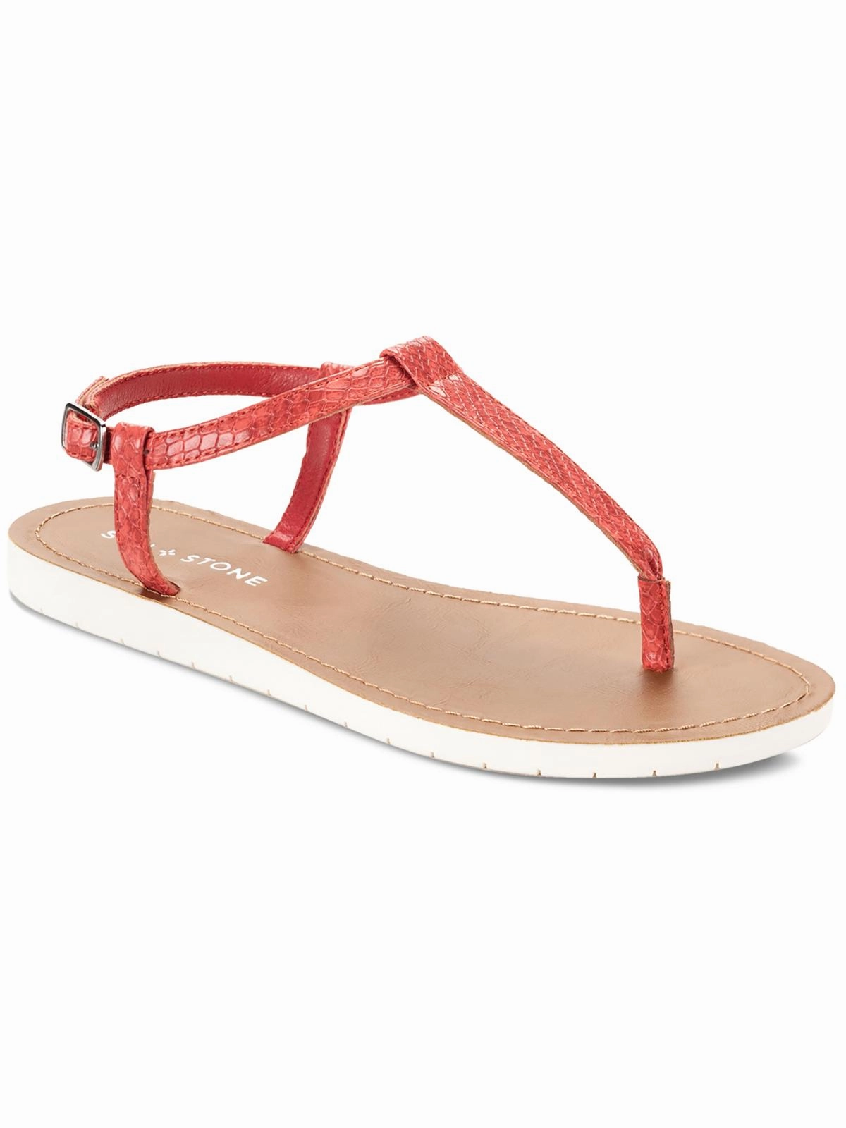 Kristi Womens Faux Leather Slingback Flat Sandals