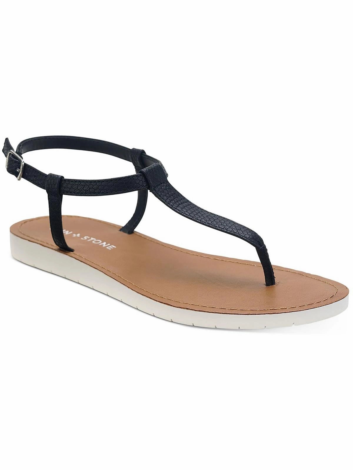 Kristi Womens Faux Leather Slingback Flat Sandals