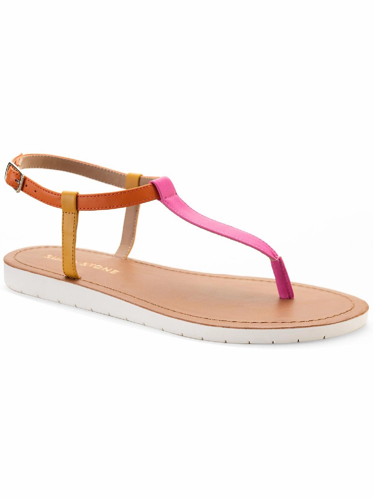 Kristi Womens Faux Leather Slingback Flat Sandals