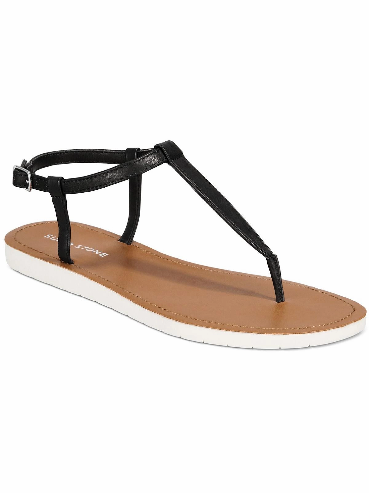 Kristi Womens Faux Leather Slingback Flat Sandals