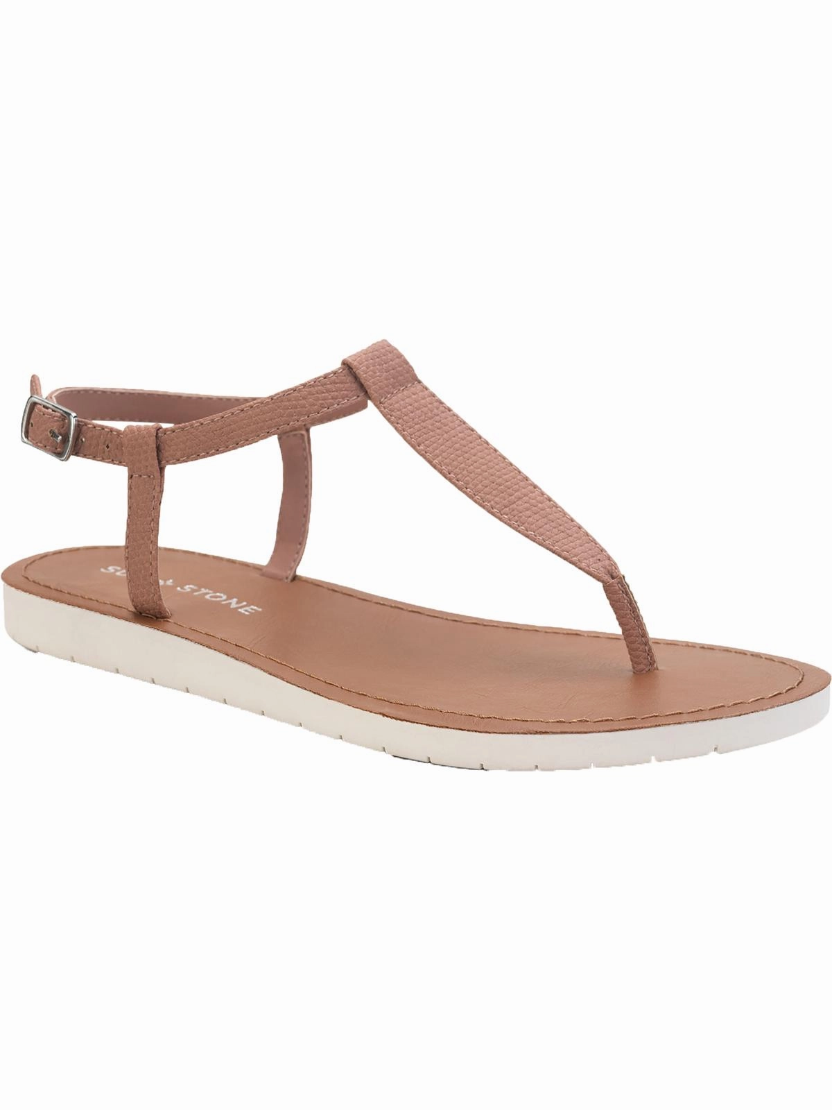 Kristi Womens Faux Leather Slingback Flat Sandals