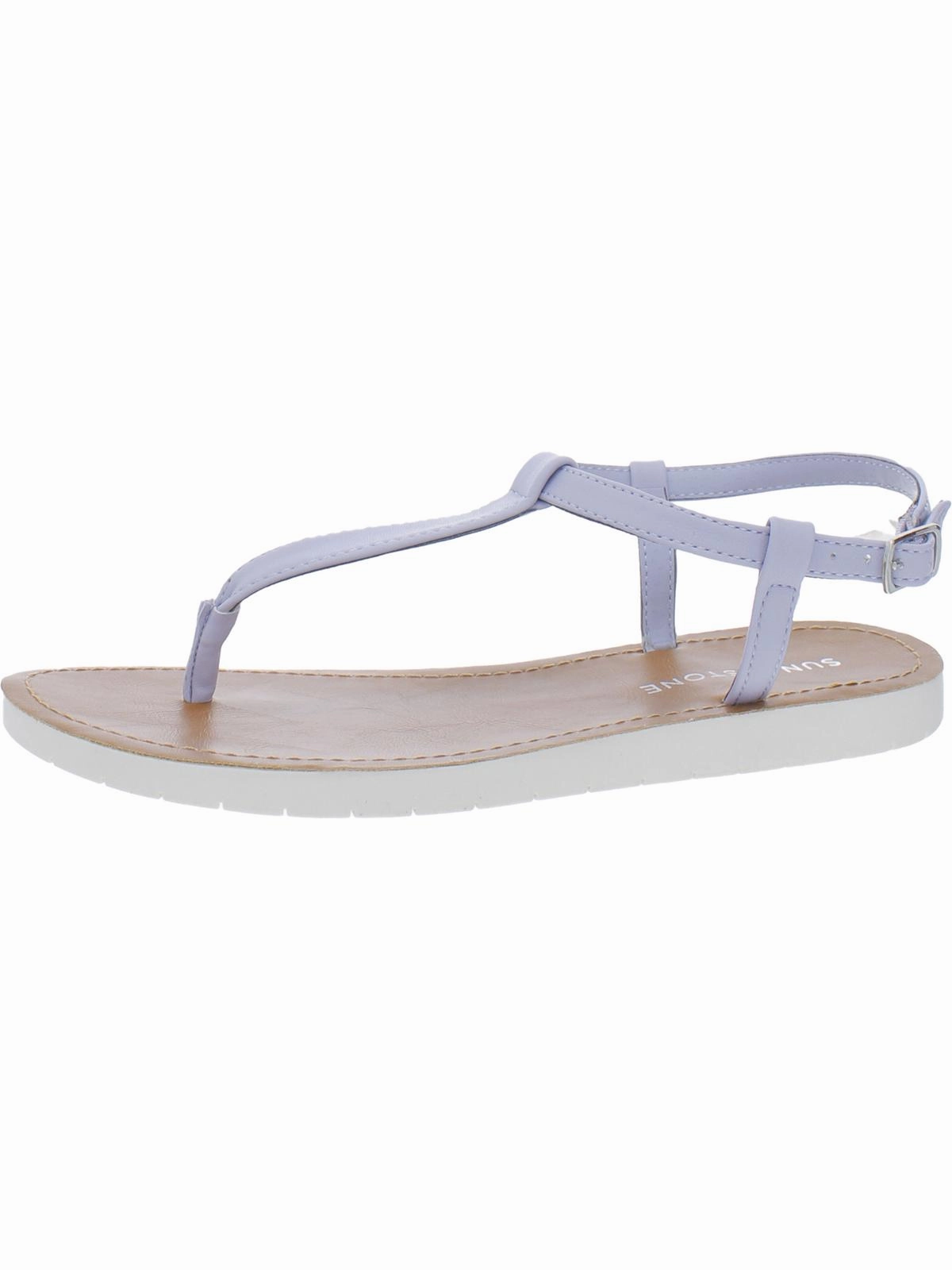 Kristi Womens Faux Leather Slingback Flat Sandals
