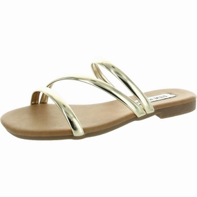 Lady Womens Strappy Faux Leather Slide Sandals