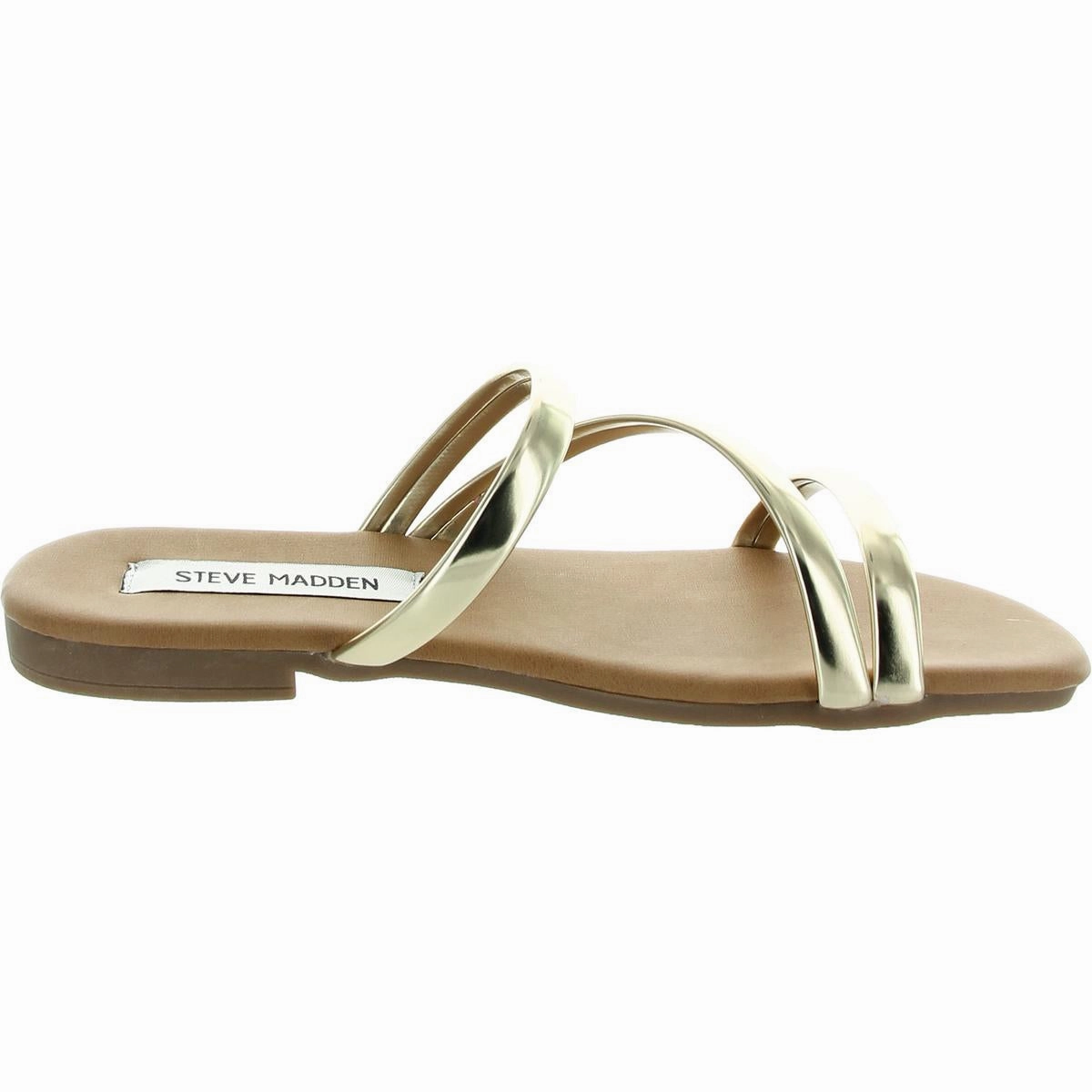 Lady Womens Strappy Faux Leather Slide Sandals