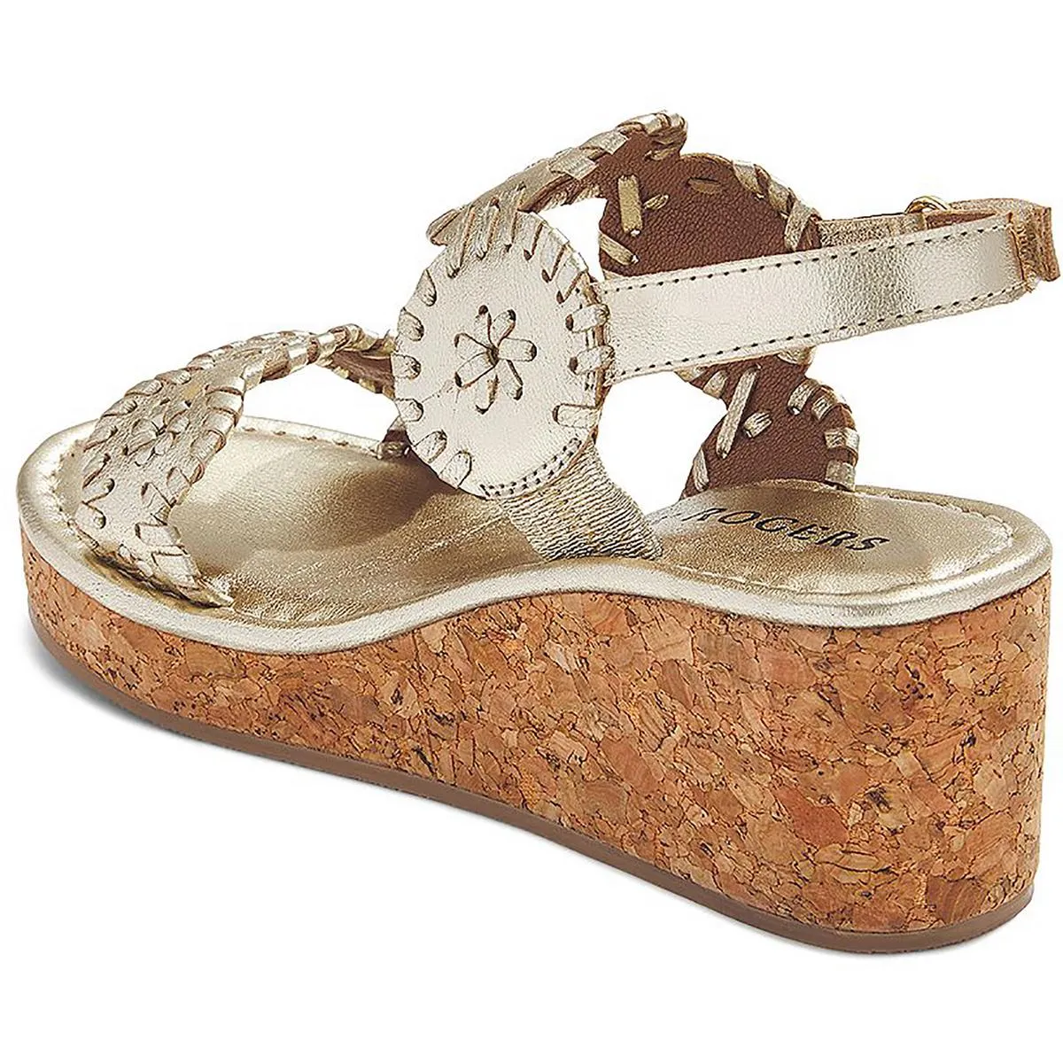 Lauren Girls Leather Wedge Sandals