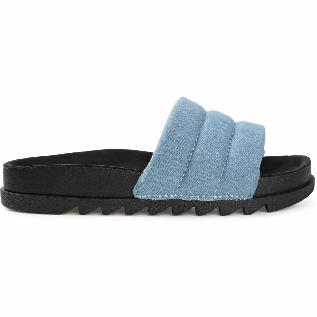 LAZRO Womens Open Toe Slip On Slide Sandals