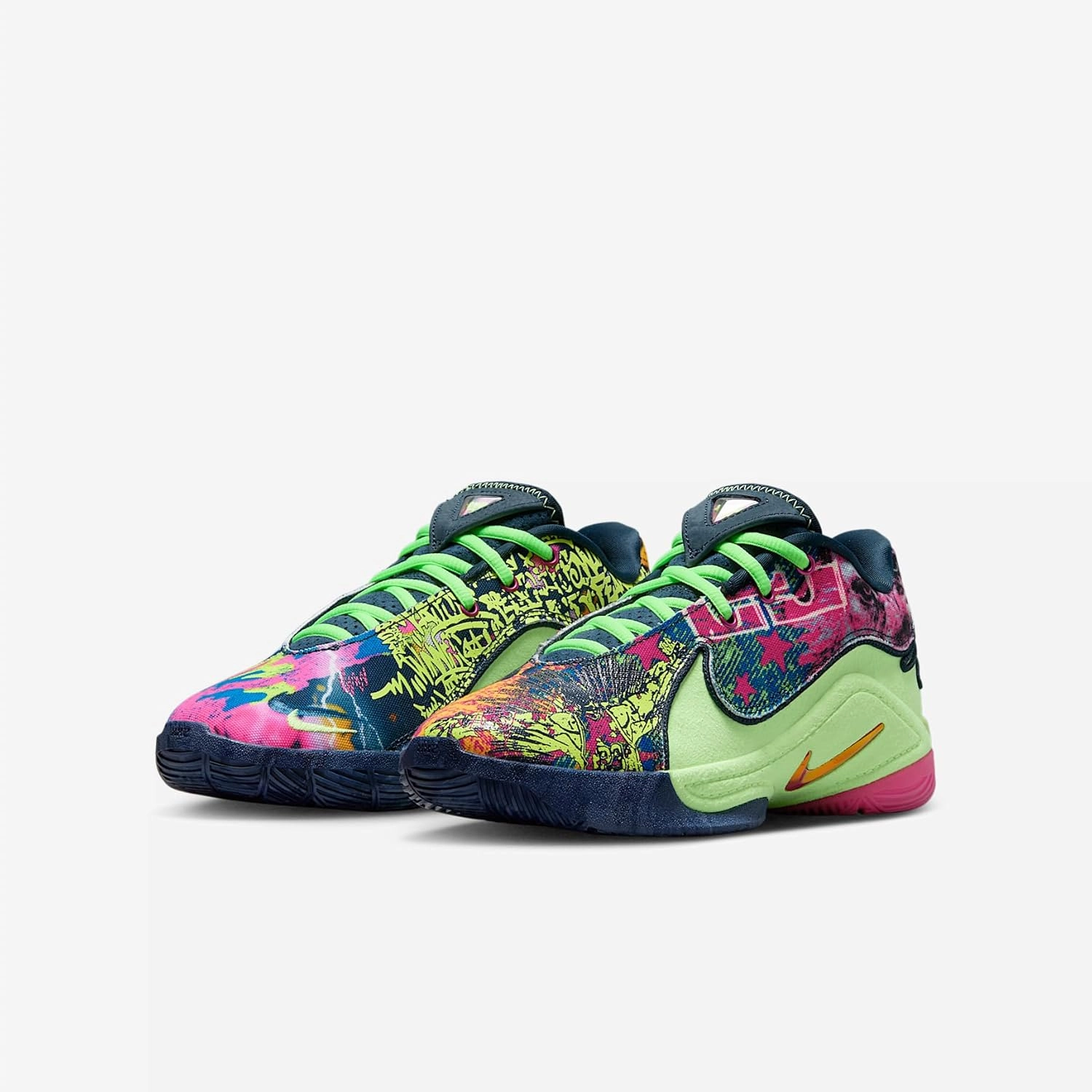 Lebron XXII Big Kids' Basketball Shoes (IB9255-400, Blustery/Ghost Green/Diffused Blue/Fireberry)