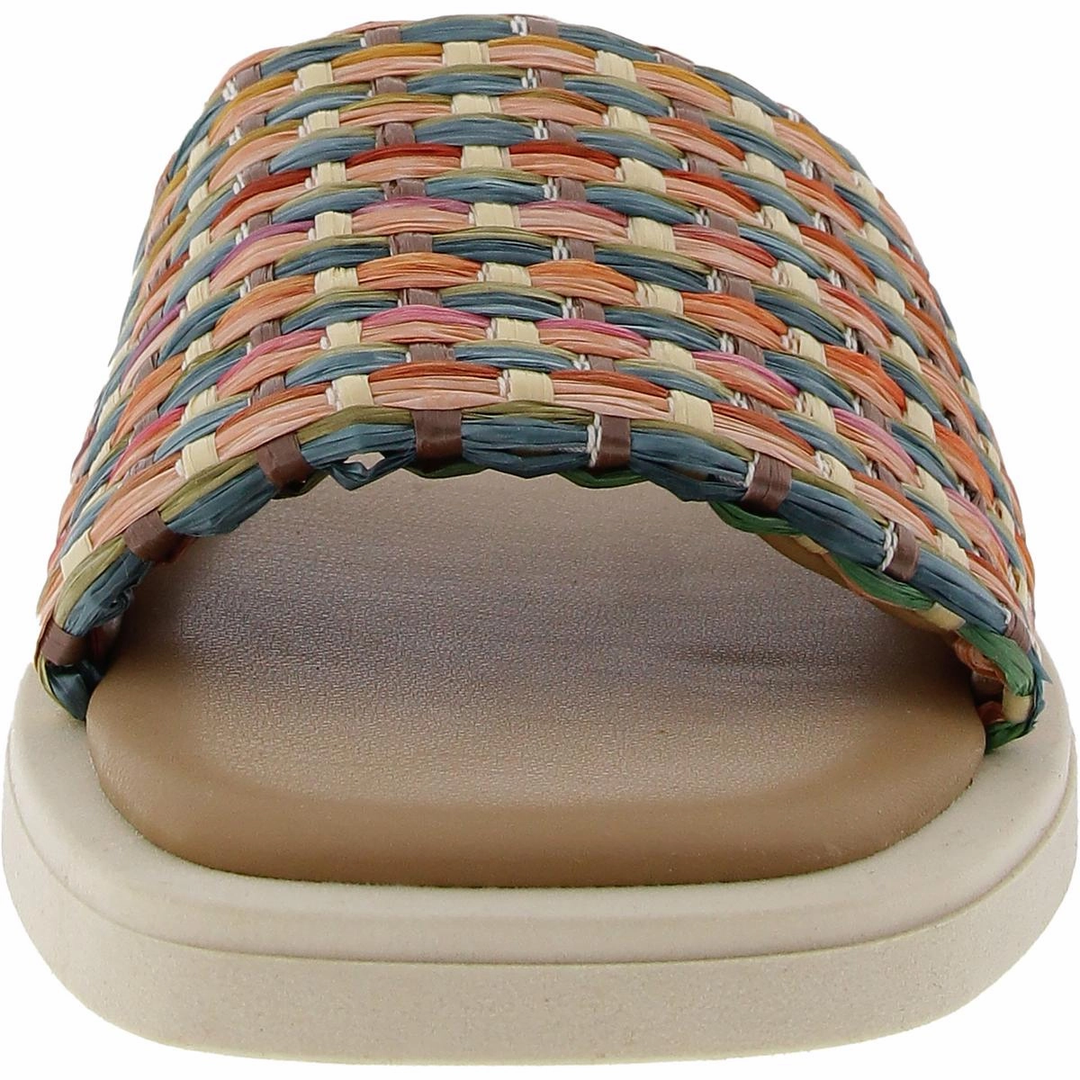 Leigh Womens Woven Straw Slide Sandals