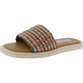 Leigh Womens Woven Straw Slide Sandals