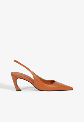 Lexi Mid Sculptural Brown Pump
