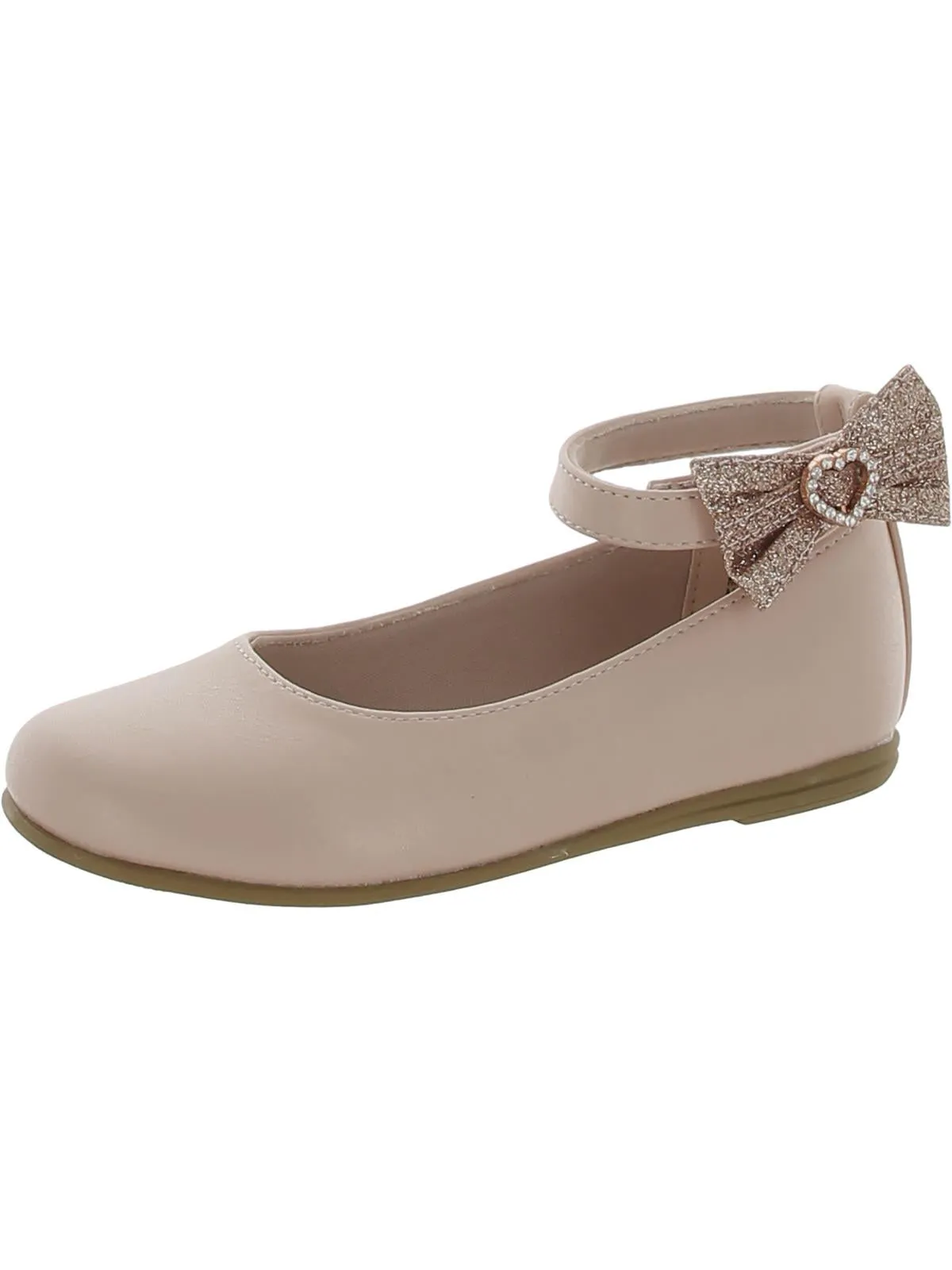 Lil Pearl Girls Faux Leather Bow Ballet Flats