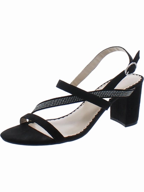 Lunah Womens Glitter Criss-Cross Slingback Sandals