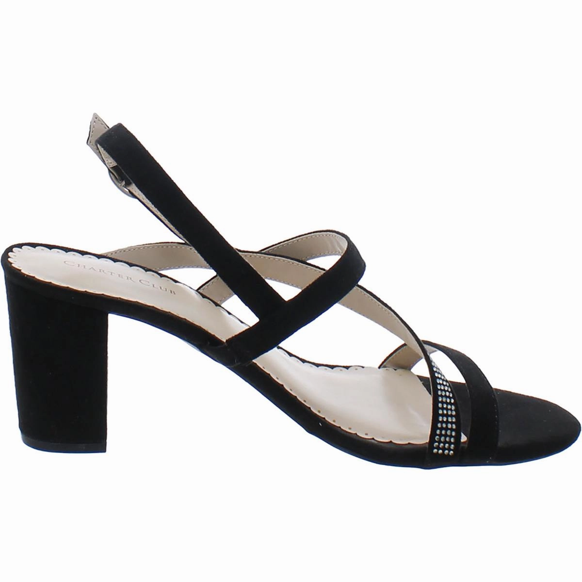 Lunah Womens Glitter Criss-Cross Slingback Sandals