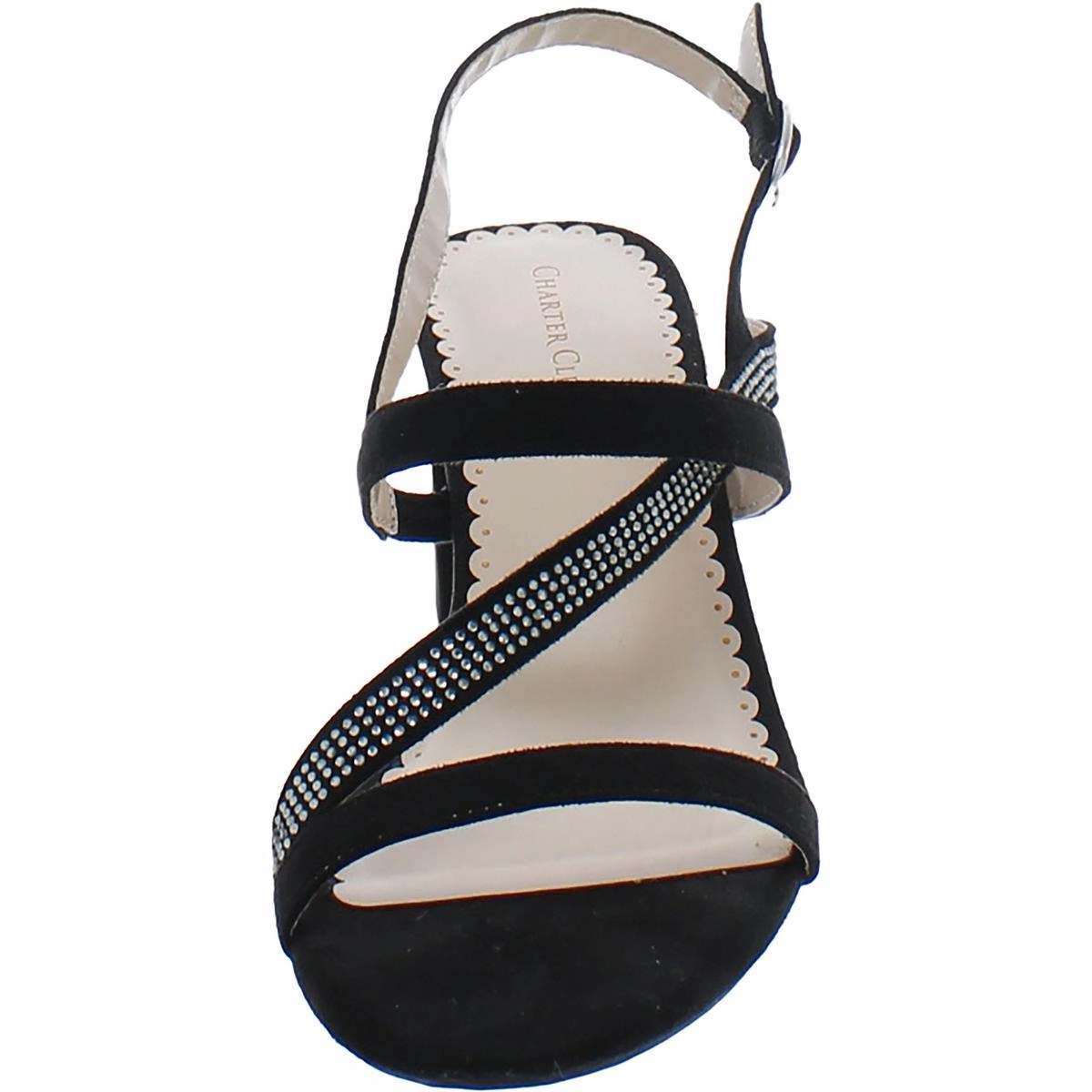 Lunah Womens Glitter Criss-Cross Slingback Sandals