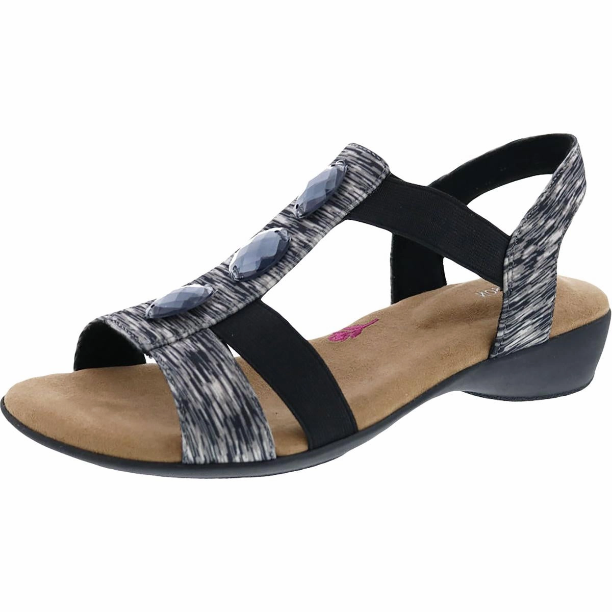 Mackenzie Womens Embellished Slip On Slingback Sandals