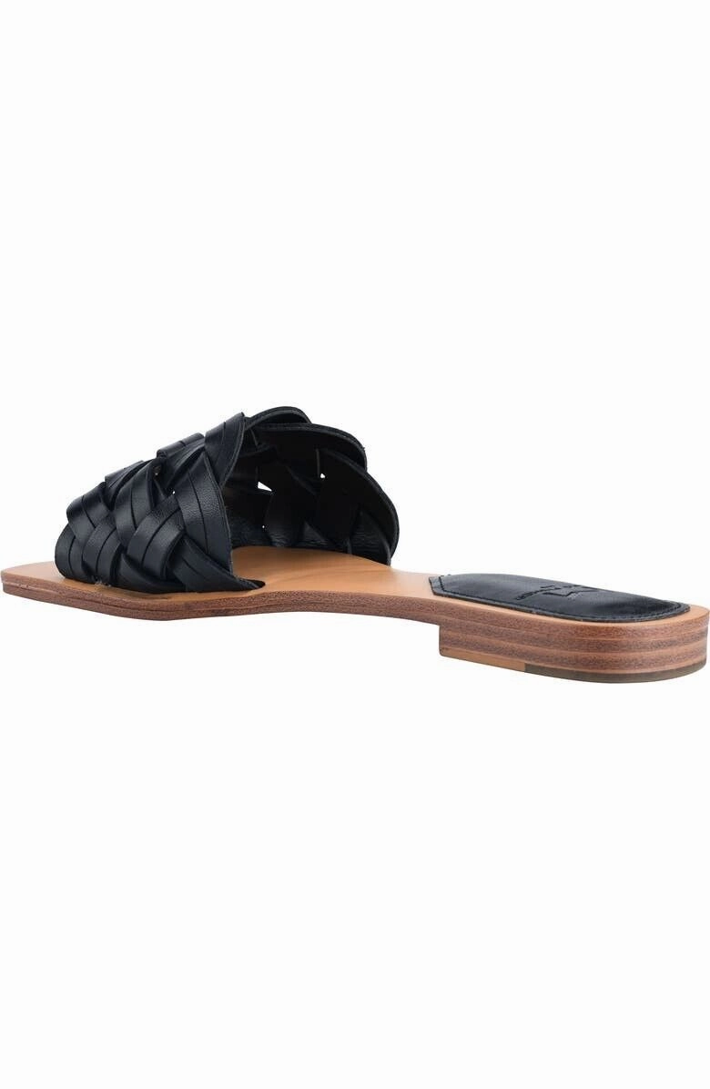 Marc Fisher LTD Rebecca Sandal Women's 8.5 Black Leather Square Toe Slide KHD728
