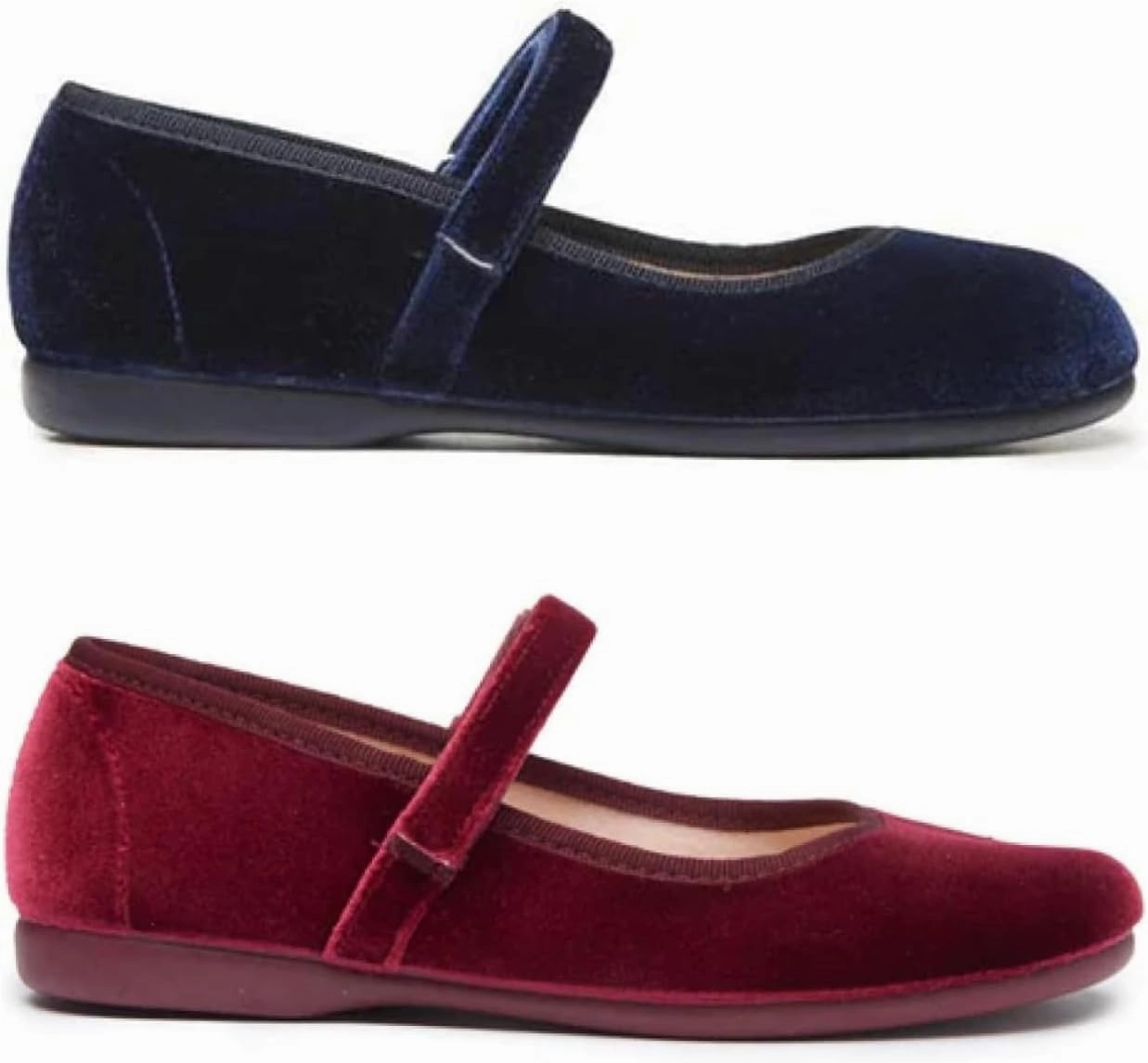 Mary Jane Flats Bundle  Girls' Shoes for School, Weddings and Casual Wear  Velvet Burgundy & Navy Size 5 Toddler