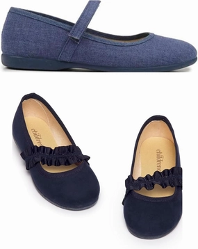 Mary Jane Shoes for Girls  Classic & Comfortable Dress Shoes for Toddlers & Kids  Perfect Flats for School, Play, and Special Occasions  Blue Indigo & Navy Blue Size 5 Toddler